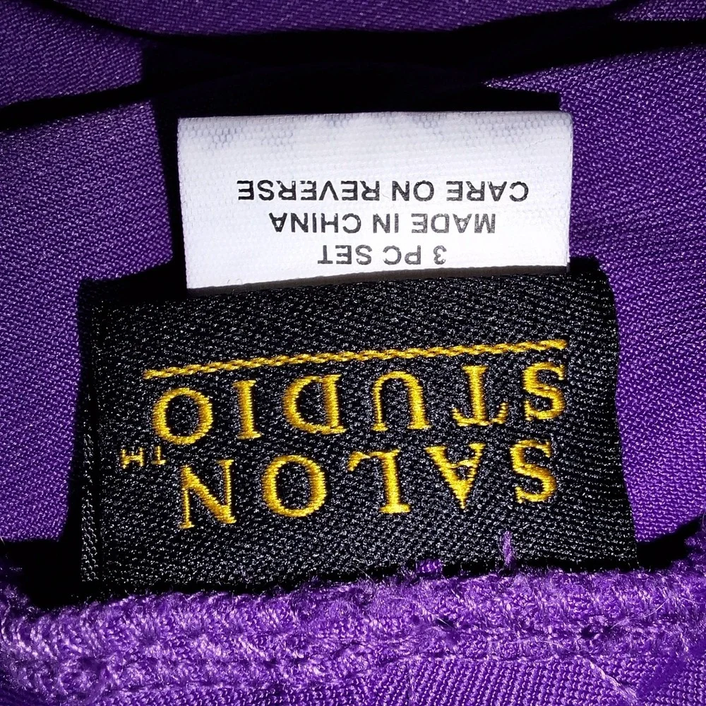 Vintage Salon Studio Purple LP‎ 90s Open-front Cardigan Beaded Embellishments